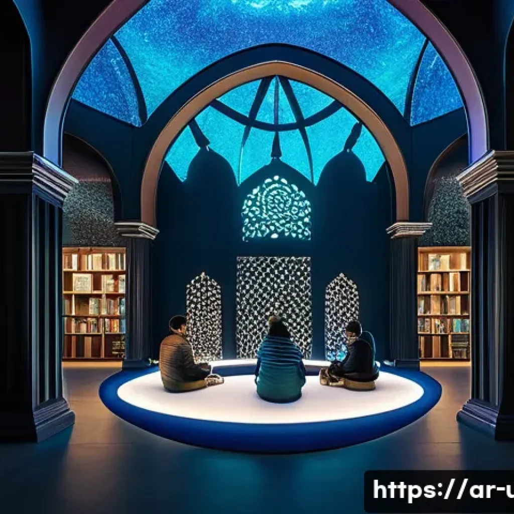책 테마 파크형 도서관 - **Prompt 1: Immersive Knowledge Oasis Blending Tradition and Future** "A vibrant, futuristic lib...